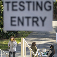 Student COVID-19 testing in Kaplan Arena