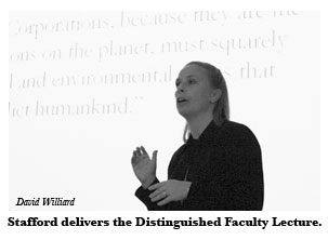 Stafford delivers the Distinguished Faculty Lecture. Stafford delivers the Distinguished Faculty Lecture.