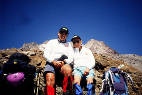 Kambis (l) and Borgenicht made five major climbs together. Courtesy of Ken Kambis. Kambis (l) and Borgenicht made five major climbs together. Courtesy of Ken Kambis.