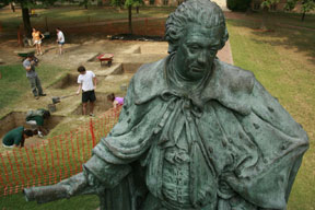 The Wren yard is examined by archeologists section by section. By Stephen Salpukas.
