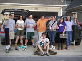 Cristol (c) with members of his Shenandoah River research team. By Joe McClain.