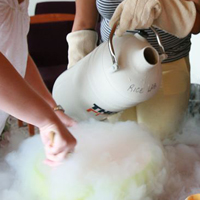 Students make ice cream in the lab