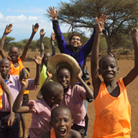 Roshan Patel with Maasai children