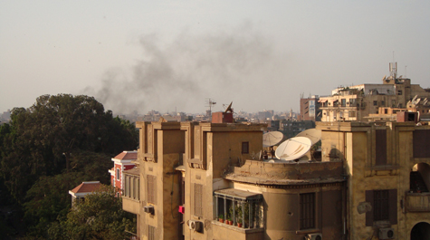 Smoke rises