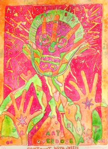 Ding Dong Daddy Art Overdose, 1995, Color lithograph, by William Walmsley