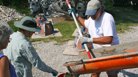Pouring concrete