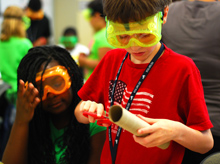 Cherise Dunn and Sean Richardson work together to design and crafting their fish ladder. (Photo by Krista Root)