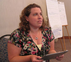 SAGES 2YC workshop attendee Lynsey LeMay, a double alumna of William & 玛丽, teaches geology and oceanography courses at Thomas Nelson Community College. (Photo by Joseph McClain)