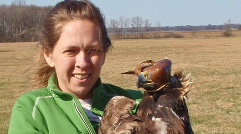 Cradling a golden eagle