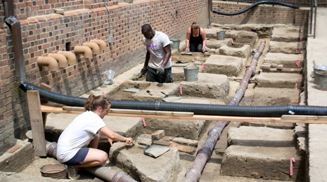 Working around drains