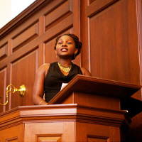 Rumbidzai Dube of Zimbabwe represented the YALI Washington fellows.