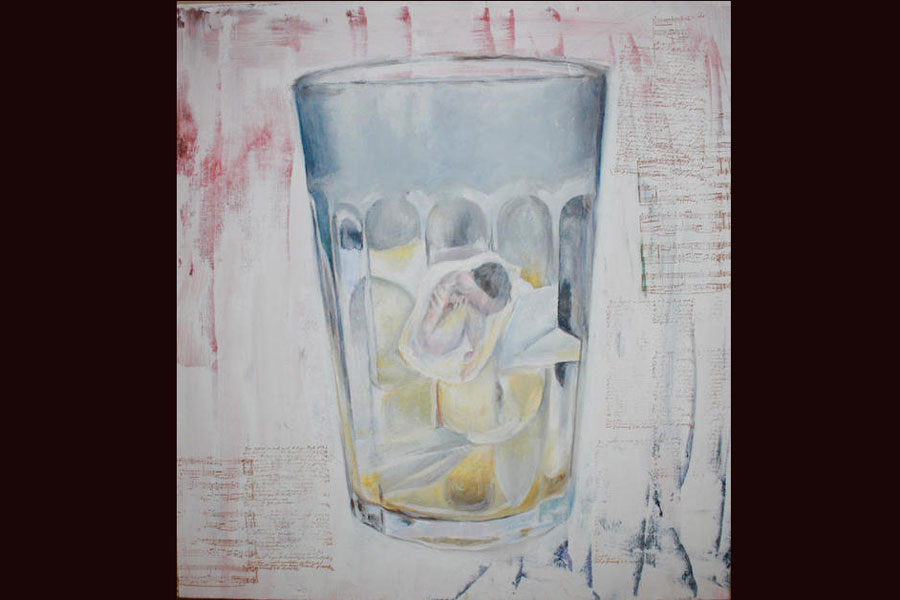 "Frozen," acrylic and ink on canvas (Photo courtesy of Norah Peterson)