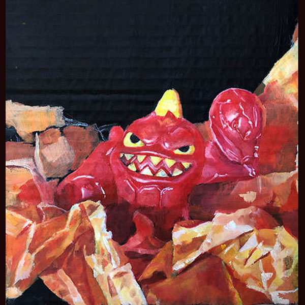 "Unwrapped," oil on cardboard (Photo courtesy of Norah Peterson)