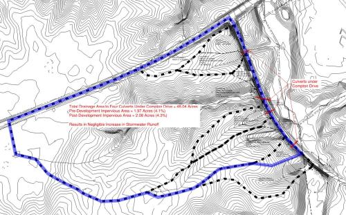 Map of Compton Drive drainage pathways
