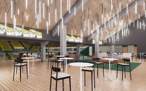Interior rendering of new club space at Kaplan Arena