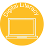 icon with a laptop and the words digital literacy