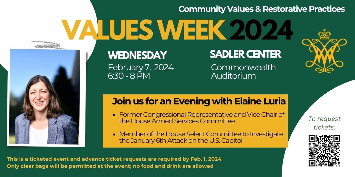 Elaine Luria Values Week Presentation Information