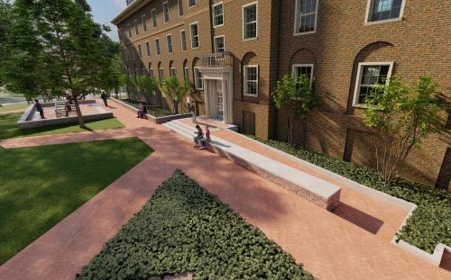 Old Dominion Hall new pedestrian walkways