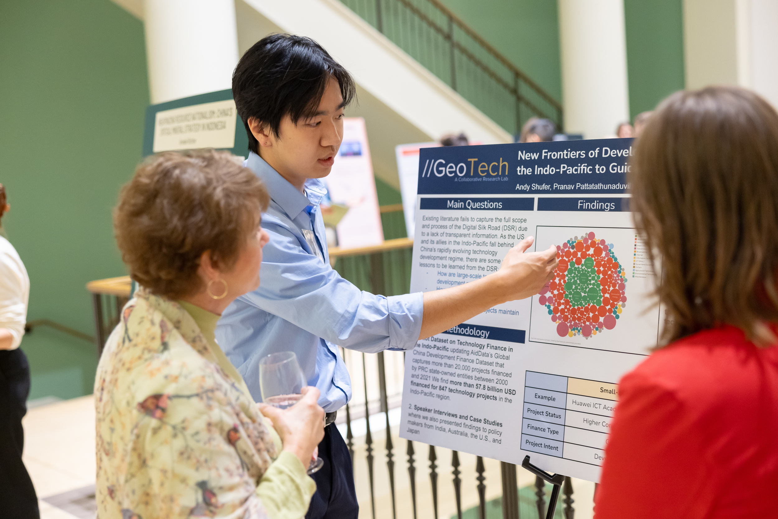 Student presents a research poster at the SFPI convening.