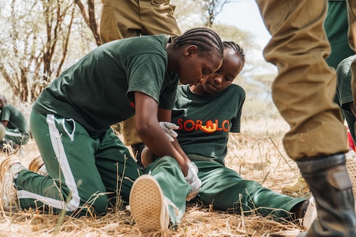 SORALO rangers train on first aid. PHOTO: SORALO