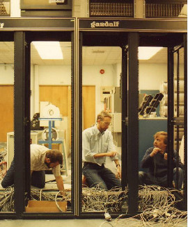 Removing Gandalf in 1989 - Two of three people pictured still work in IT