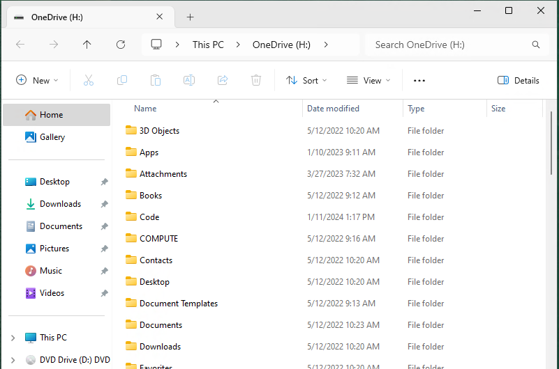 OneDrive Displayed