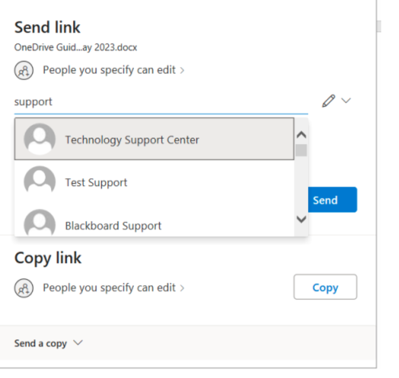 Send link