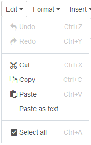 Edit menu