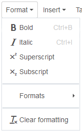 Format menu